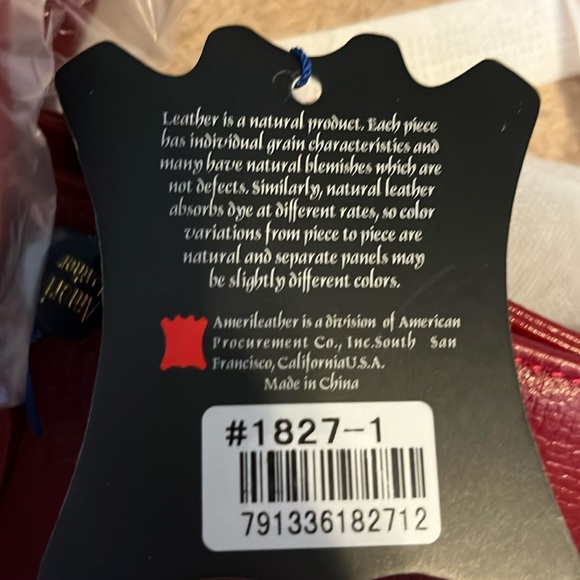 LEATHER~NEW WITH TAGS-BRAND NEW AMERILEATHER,RUST RED~SHOULDER BAG - Picture 6 of 8